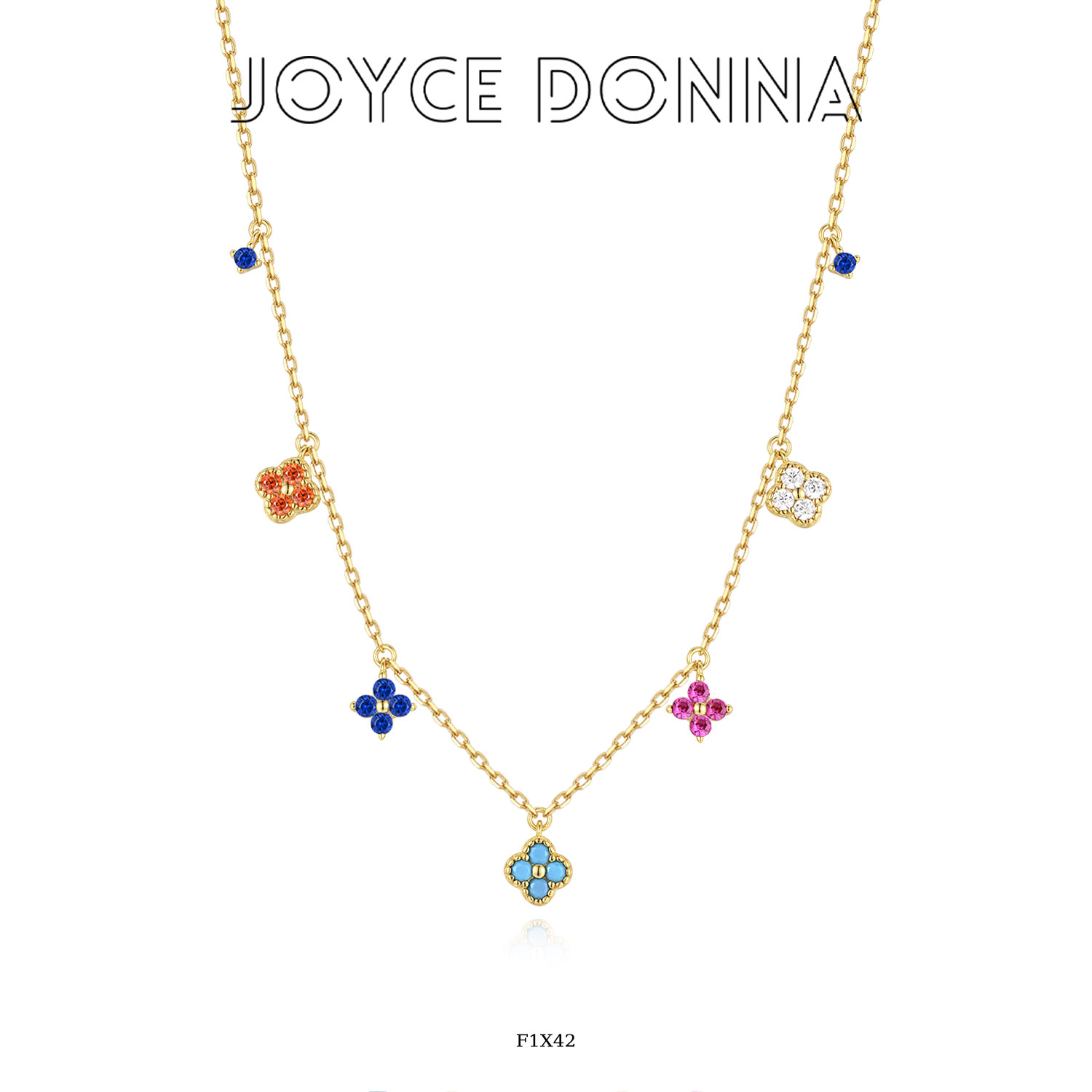 坠链均925银合成锆石 镀K金 【比弗罗斯特】时尚气质百搭项链 F18X4