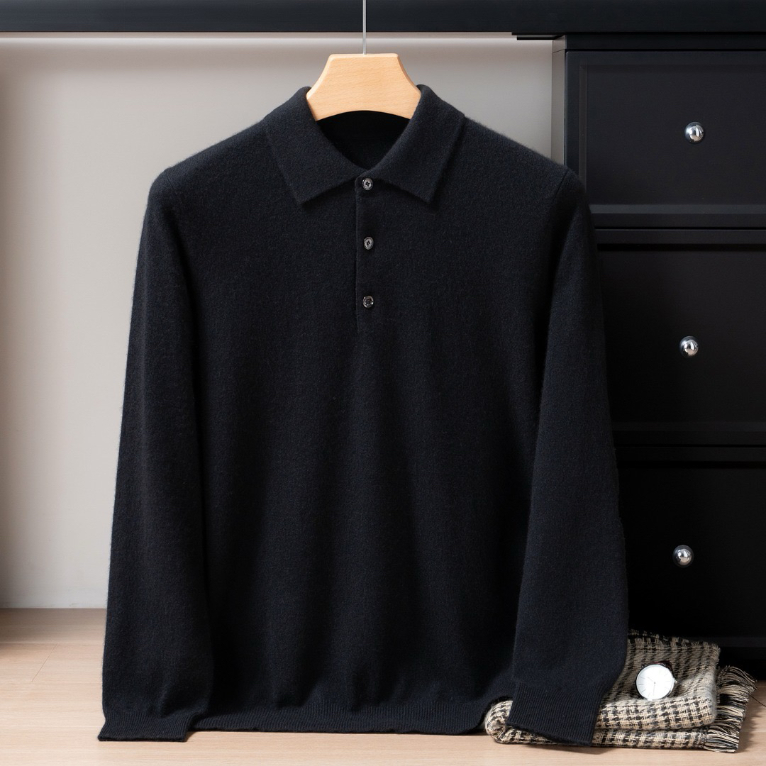 【男款polo】100%山羊绒 polo羊绒衫男