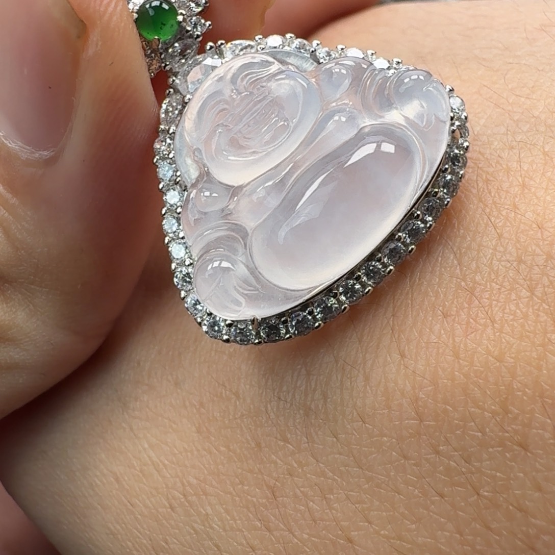 翡翠银S925镶嵌戒指天然缅甸翡翠A货