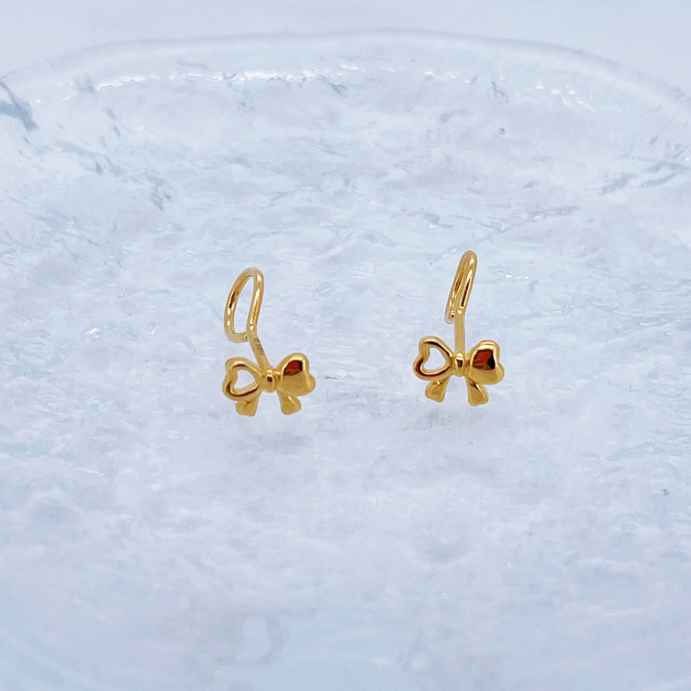 足金999黄金蝴蝶弯针金耳钉1.22 2509014602