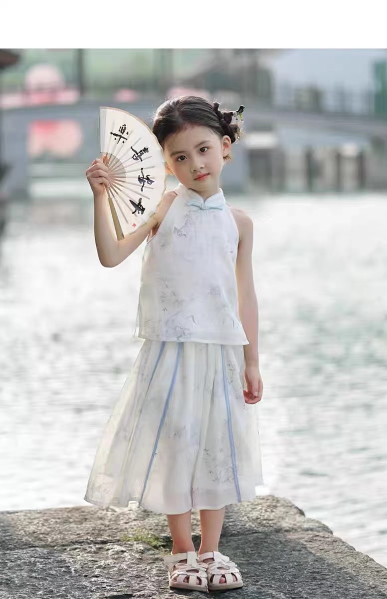 现货西子家女童中国风夏汉服古装公主裙女孩古风襦裙夏装儿童