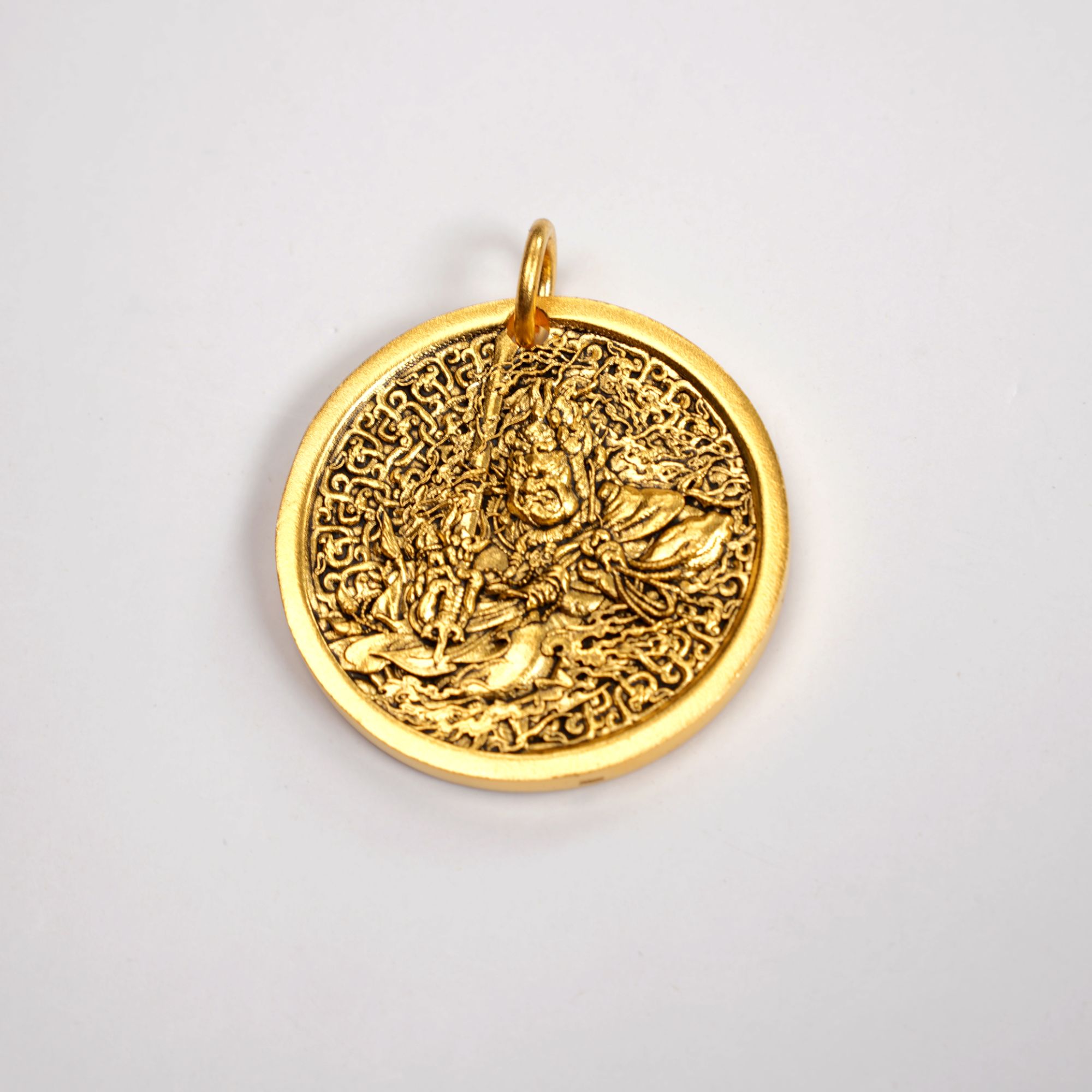 深圳水贝 足金 不动明王圆牌吊坠 古法工艺 克价831/g