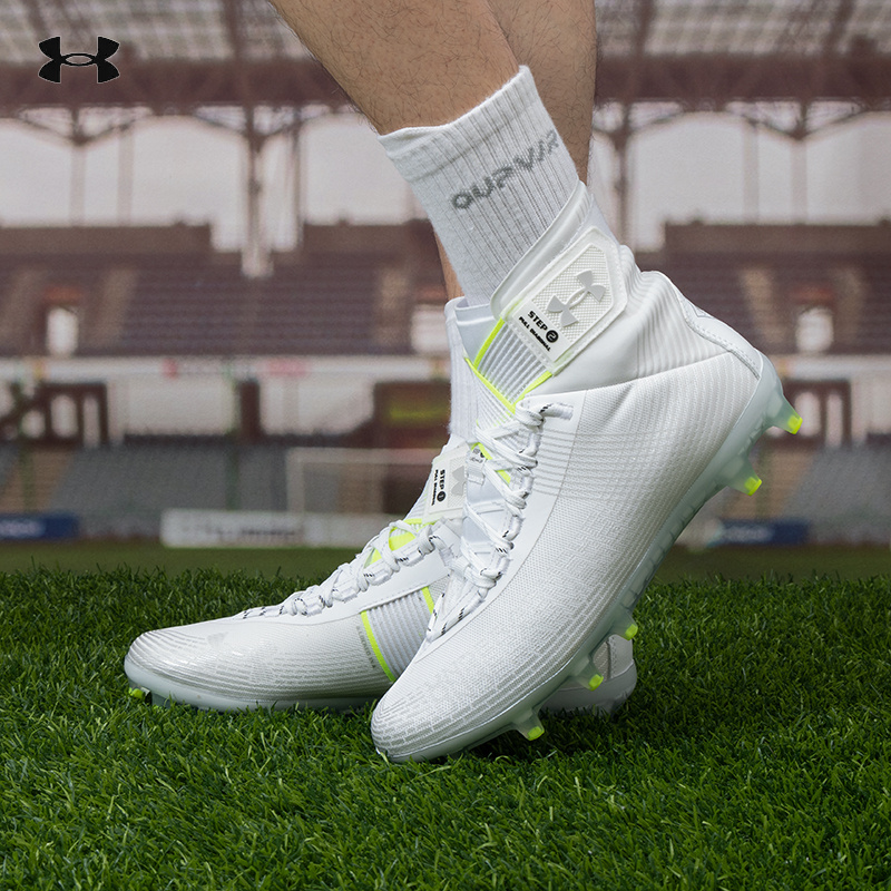 UA安德玛男鞋春秋季新款高帮运动鞋FG钉鞋比赛训练足球鞋3023716