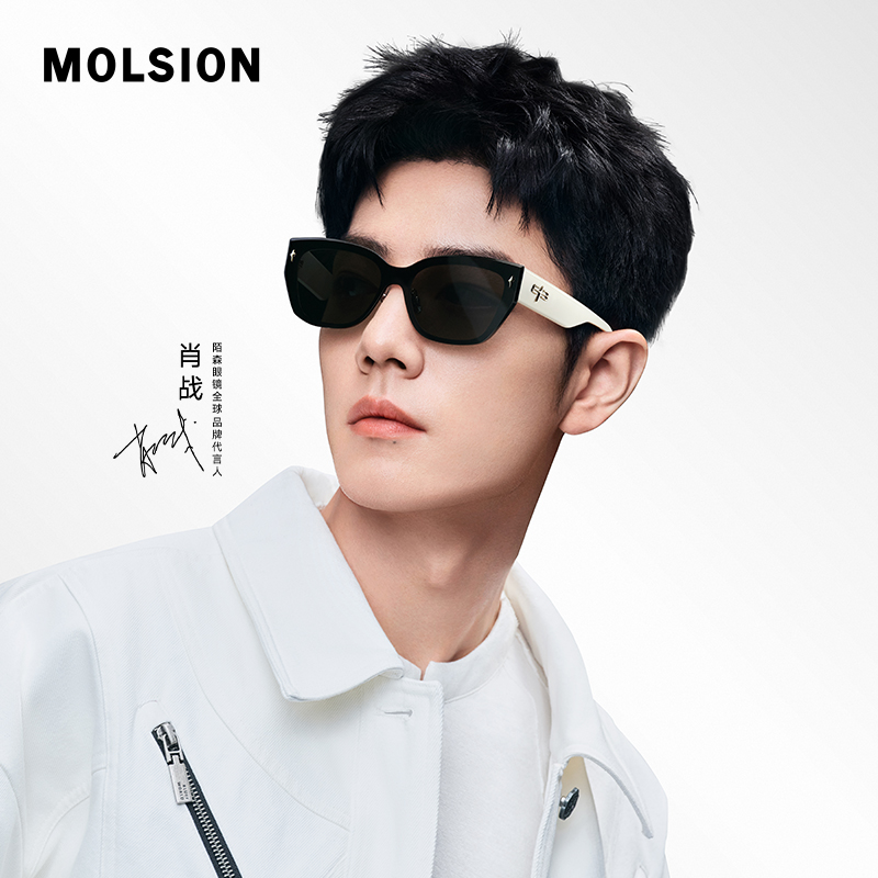 Molsion/陌森肖战同款熊猫镜25新品美式宽腿时尚太阳镜墨镜MS8062