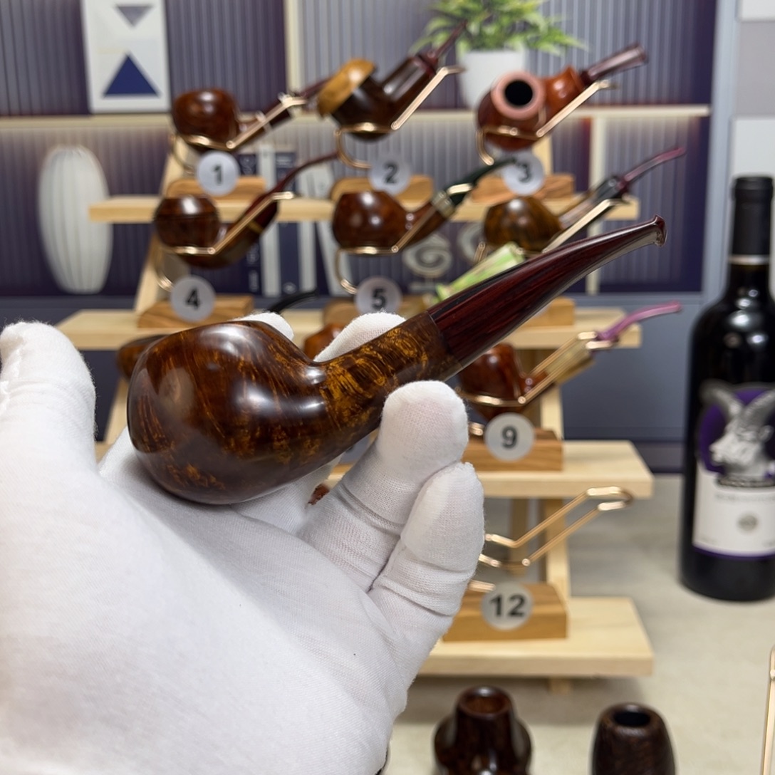 发***财石楠木手工斗烟斗