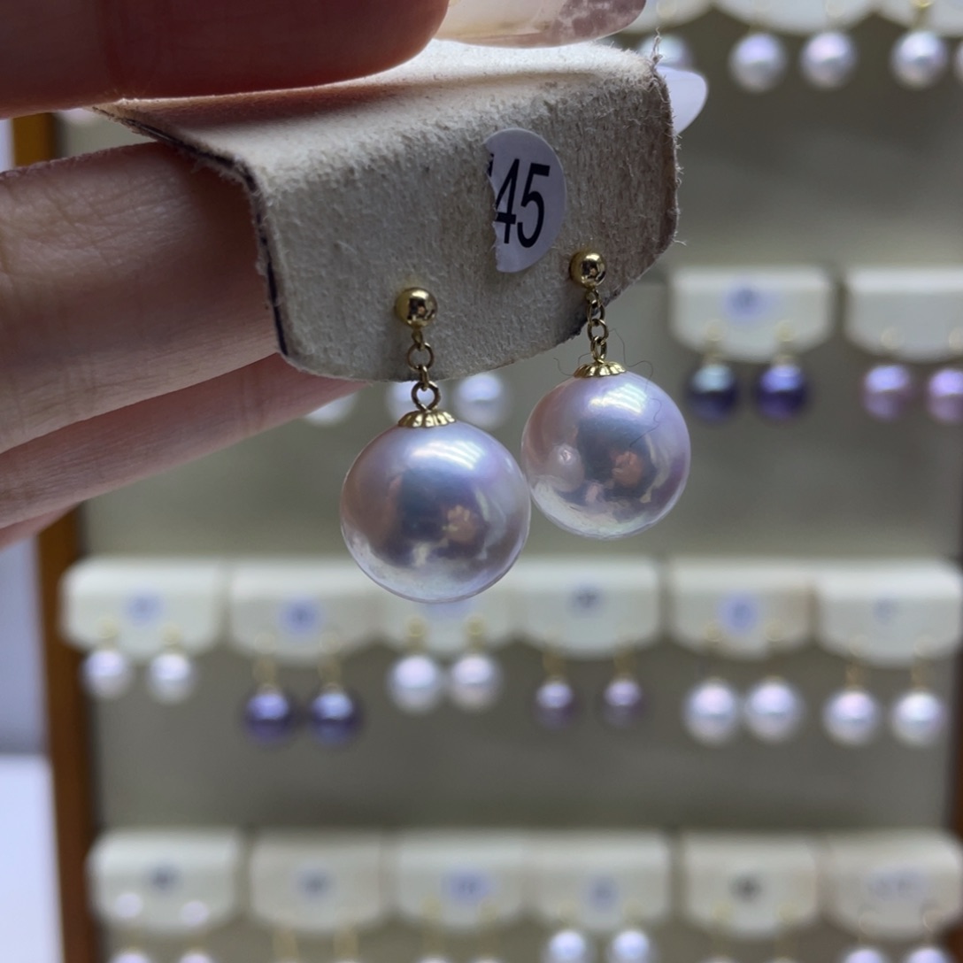 淡水珍珠耳饰18K金镶嵌