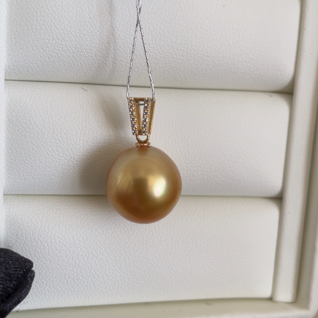吊坠(不含链)18K金镶嵌海水珍珠14.0mm