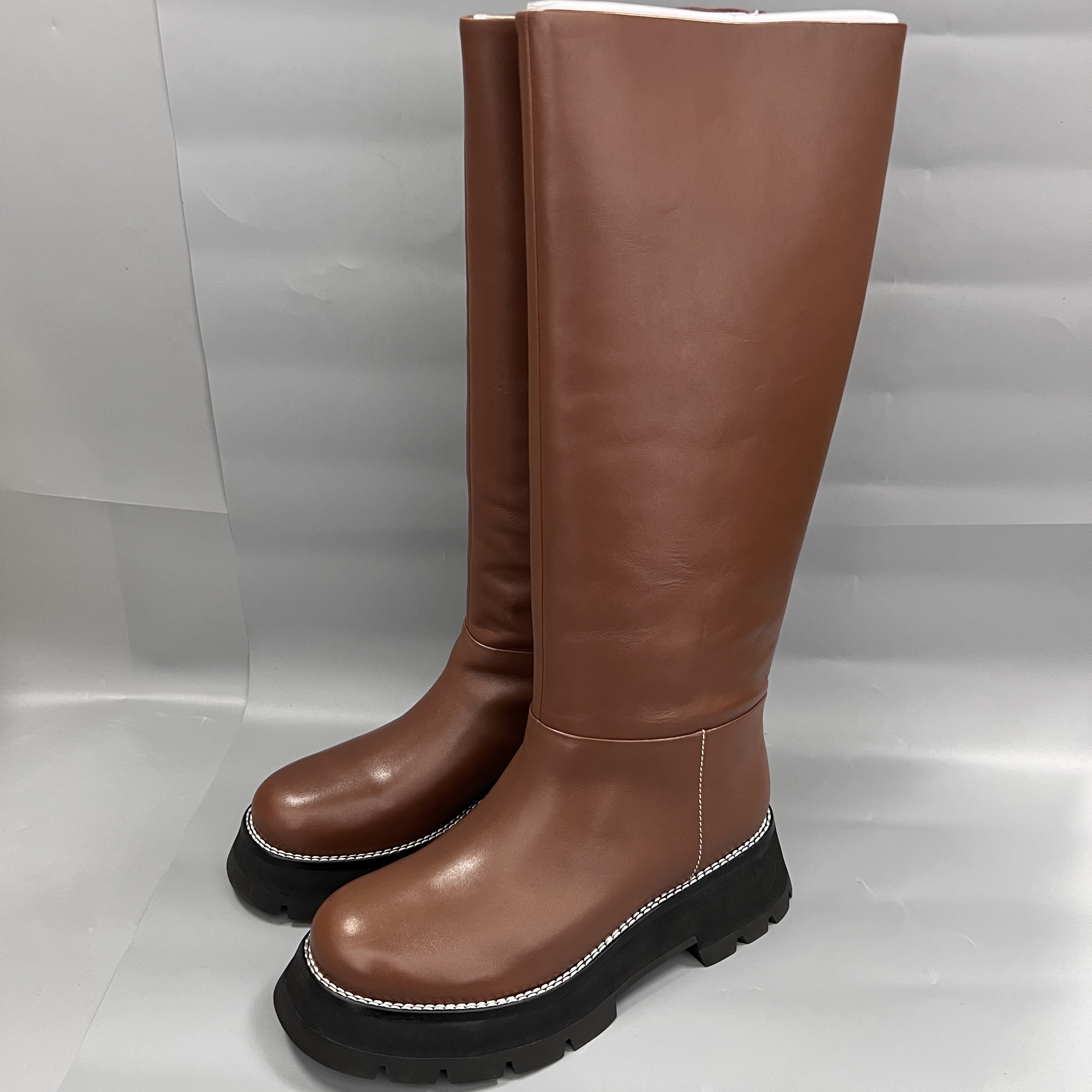 全新未使用  3.1长靴高筒靴秋冬 3195 圆头百搭长筒