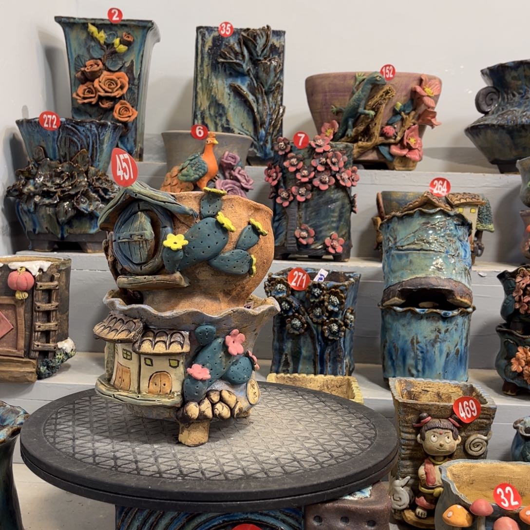 陶瓷微瑕458组合陶然花盆厂家直销