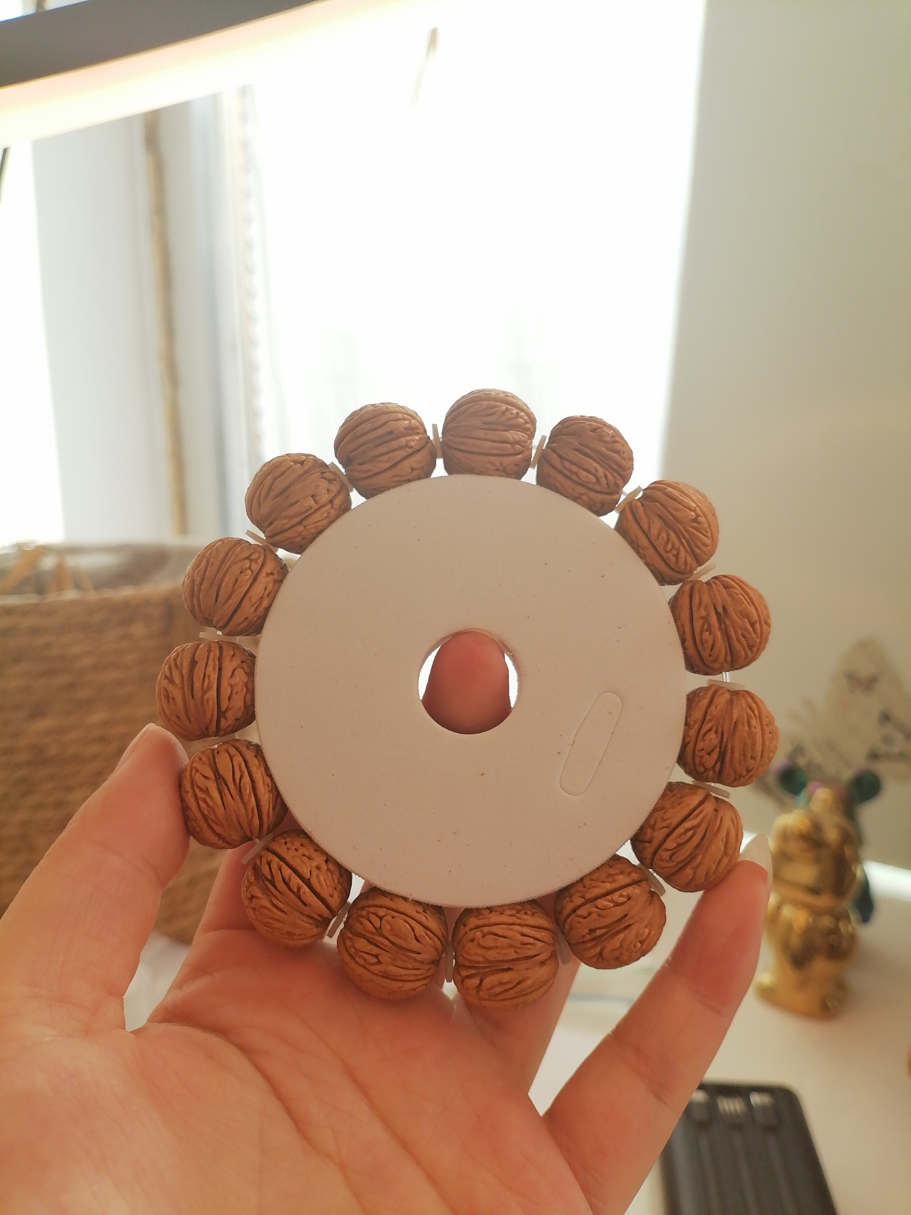 纯野生芭蕉扇桃核手串越盘越亮