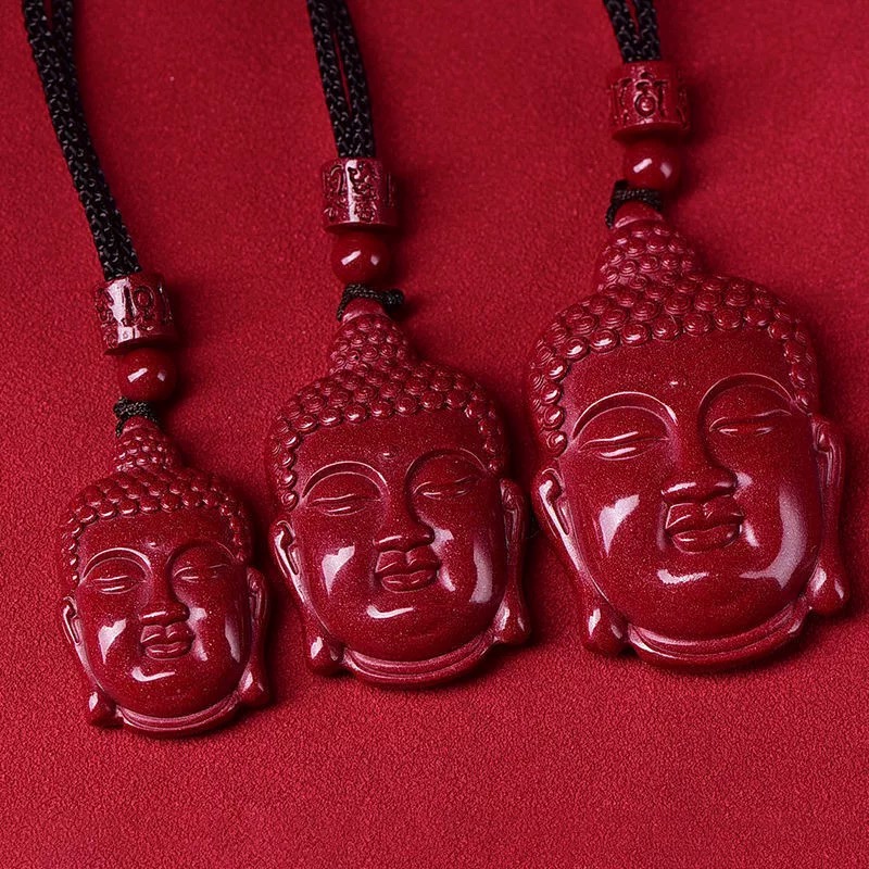 含辰砂工艺品含辰砂工艺品朱砂佛头吊坠紫金砂太岁