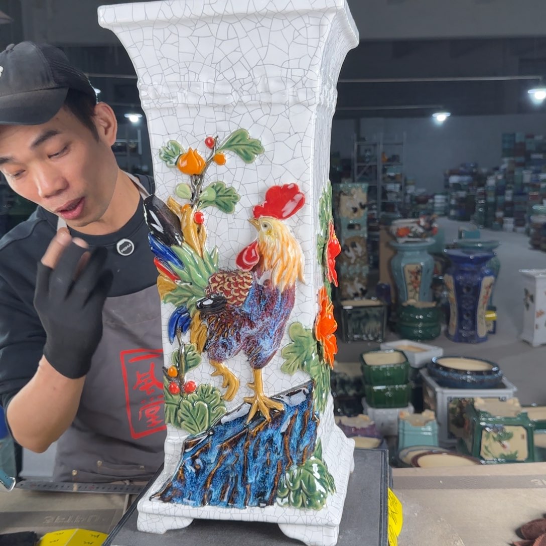 一风堂石湾花盆。缝隙382