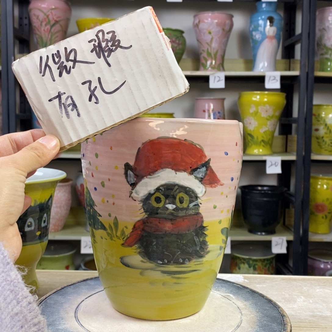 景德镇手工手绘陶瓷花盆