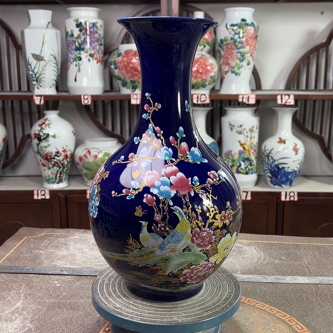 摆件陶景德镇陶瓷赏景泰蓝