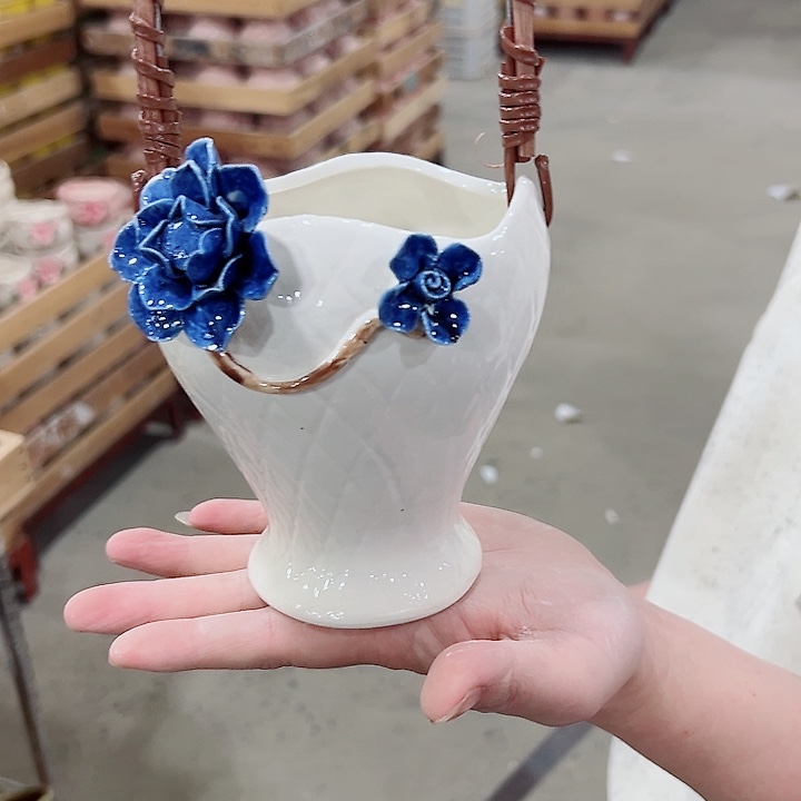 有孔.凑满10元发货多肉陶瓷花盆！