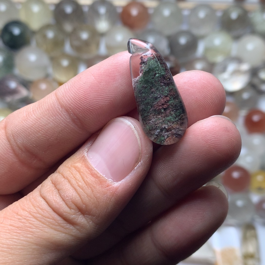 水晶珠宝半成品未镶嵌幽灵吊坠
