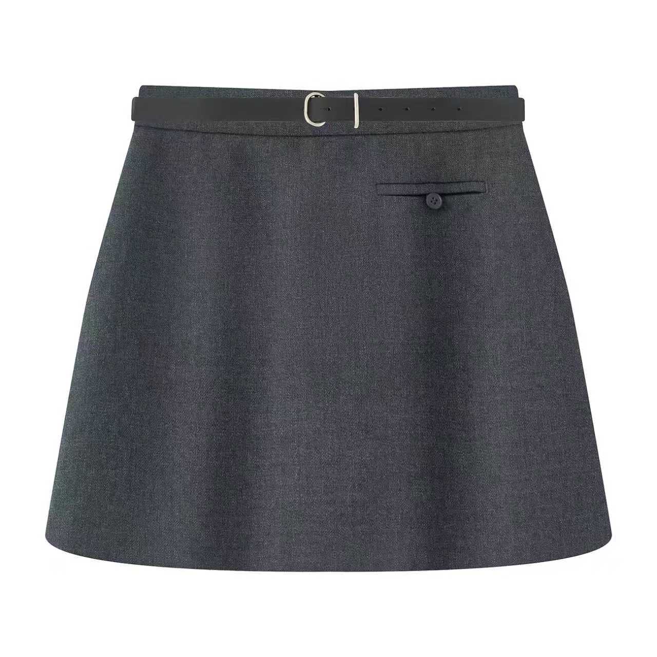 2025秋新休闲高腰显瘦A字半身裙短裙女4004