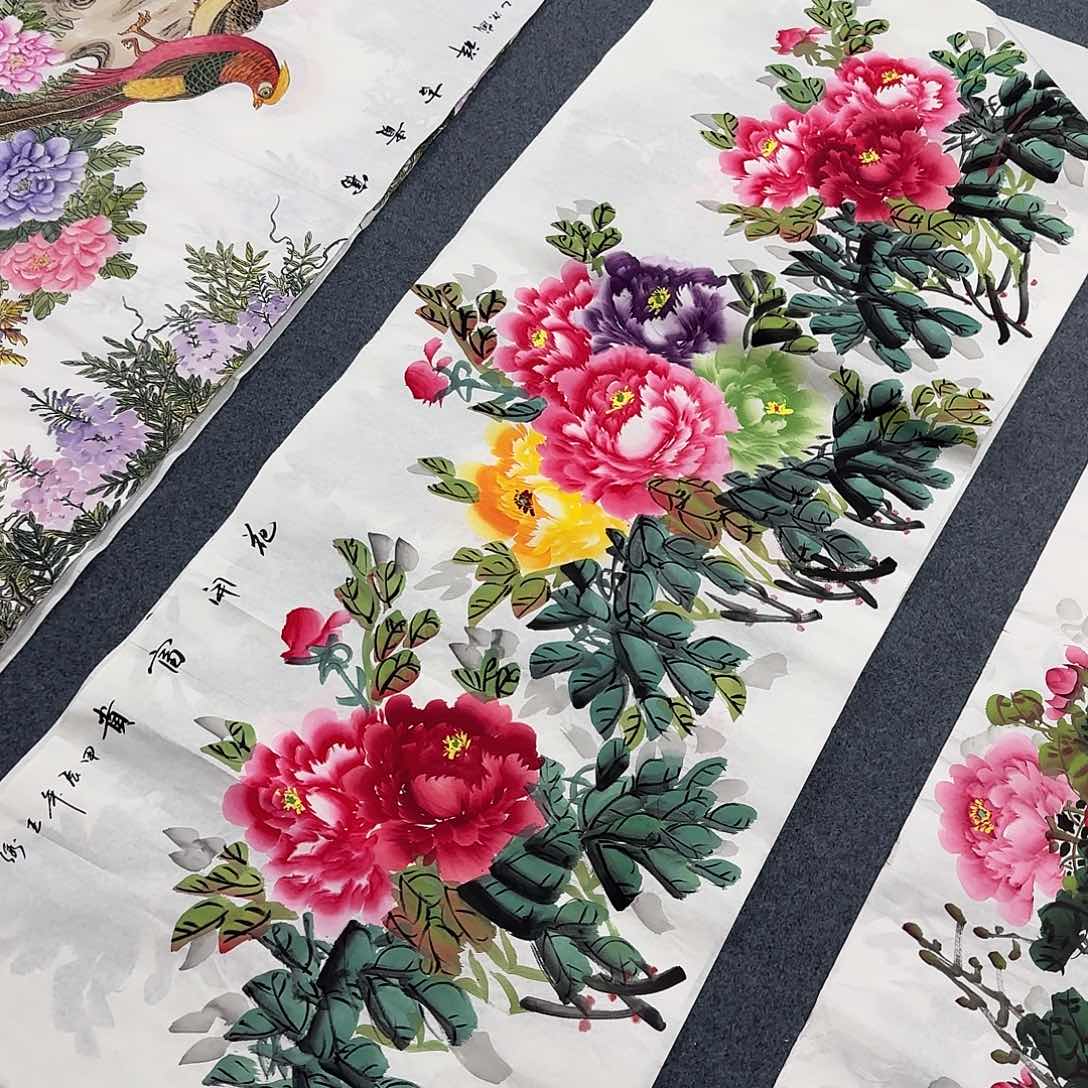 国画尺寸70X180手绘作品 