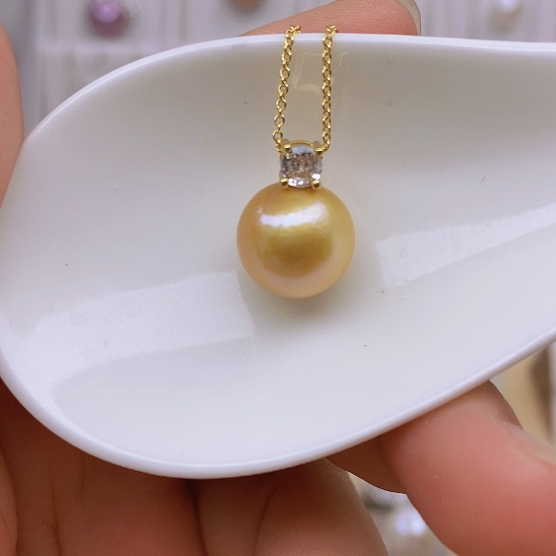 淡水珍珠银S925镶嵌吊坠(赠链)