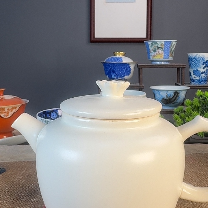 摆件景德柴烧多人茶杯