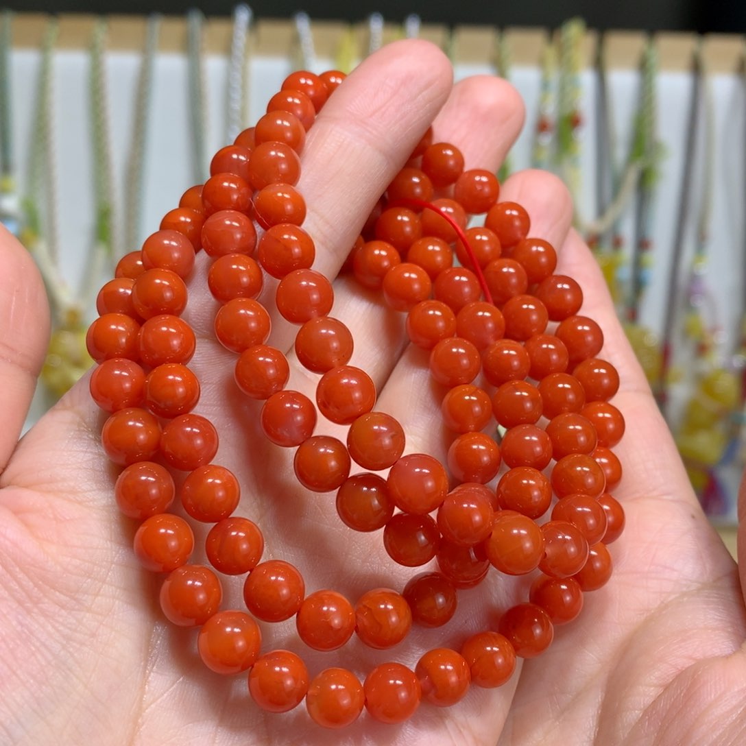 南红玛瑙手链未镶嵌7.3m m