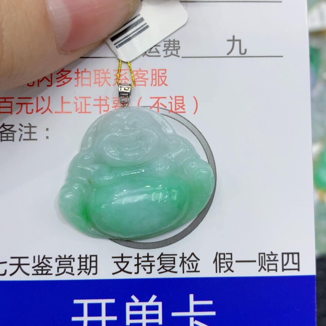 翡翠颈饰18K金镶嵌佛公