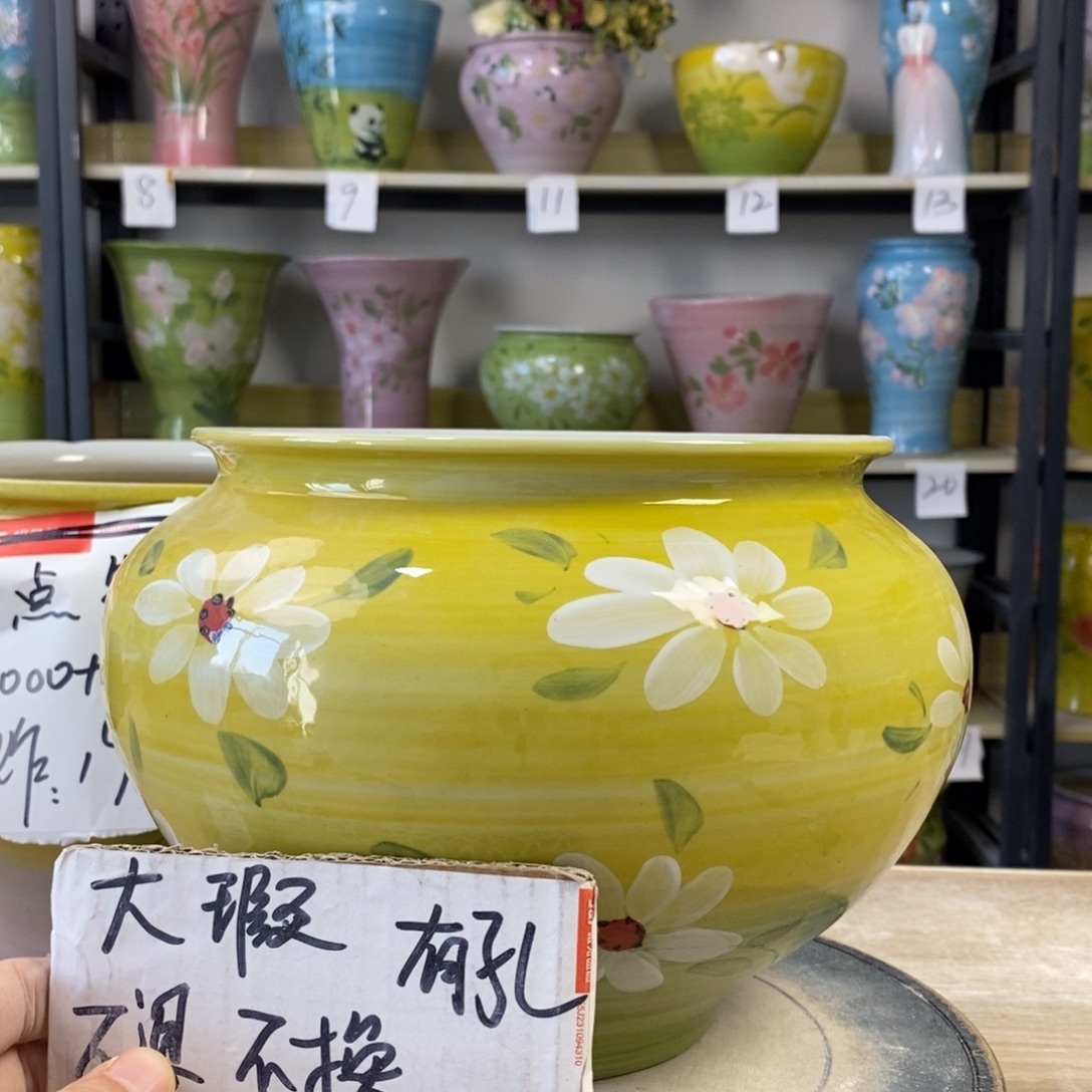 景德镇手工手绘陶瓷花盆