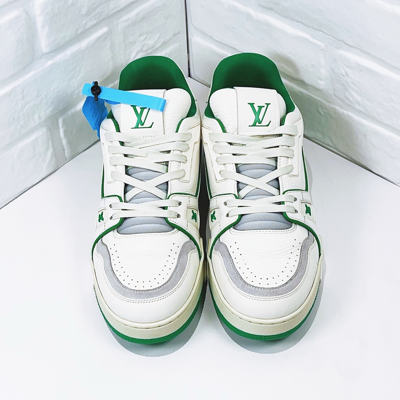 99新 LouisVuitton/路易威登 trainer 白绿配色欧码8码42码