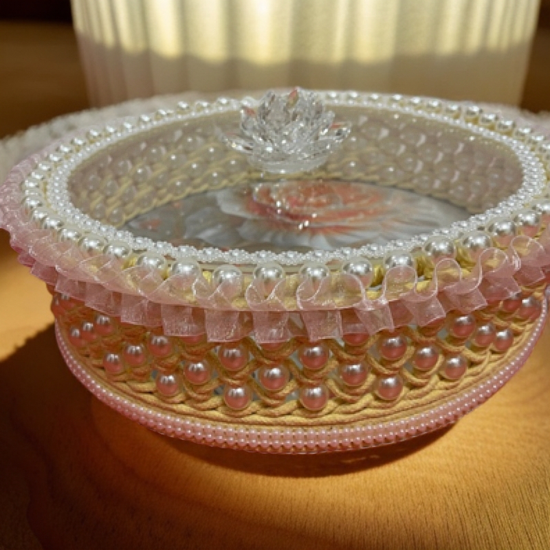 手工编织糖果收纳盒直径35厘米