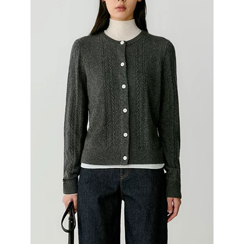 原单非市面货！”重工绞花工艺“长袖A类羊绒针织衫C431