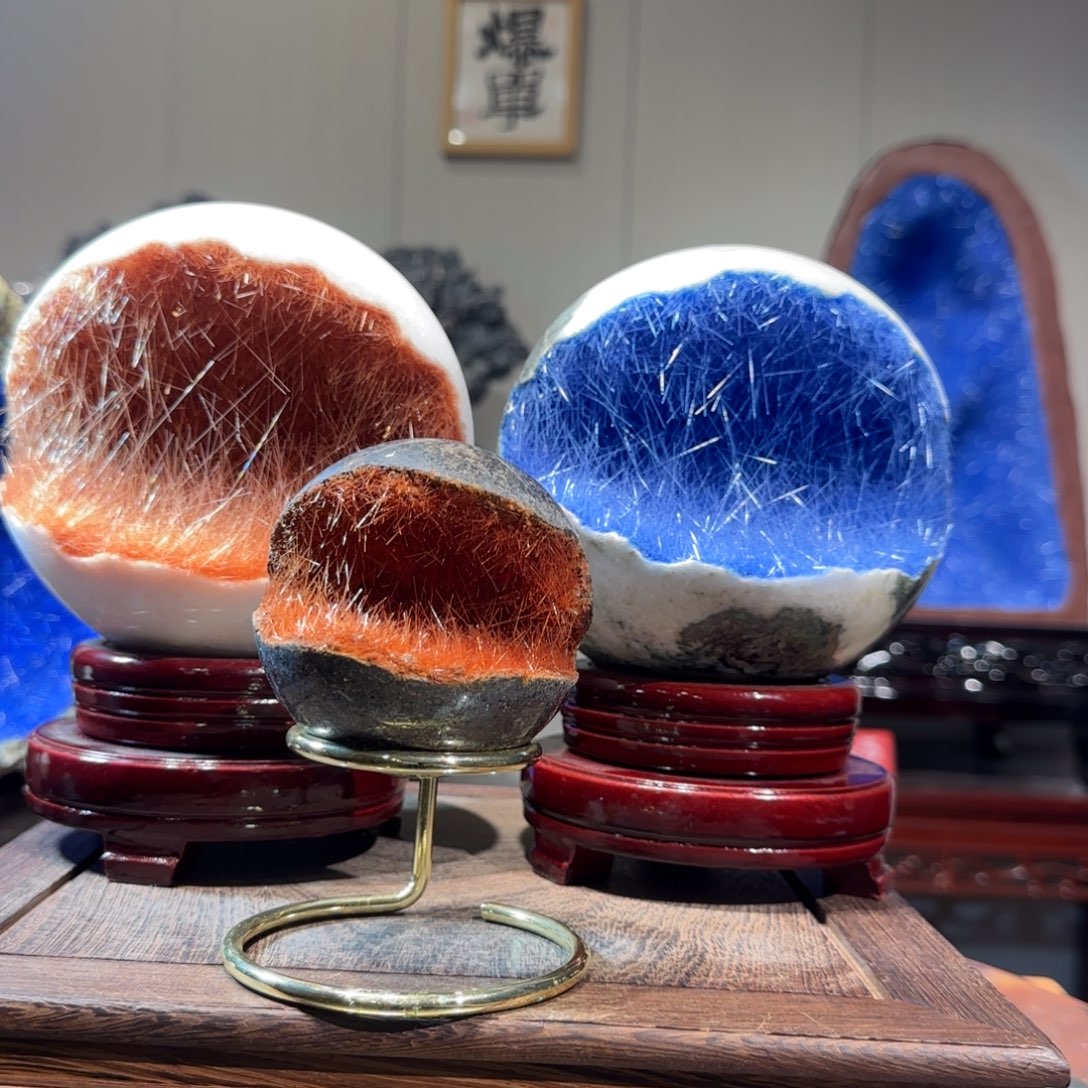 紫砂矿物晶体摆件