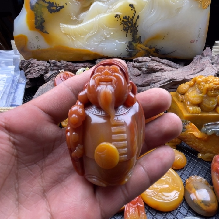 石英质玉（黄龙玉）手把合金