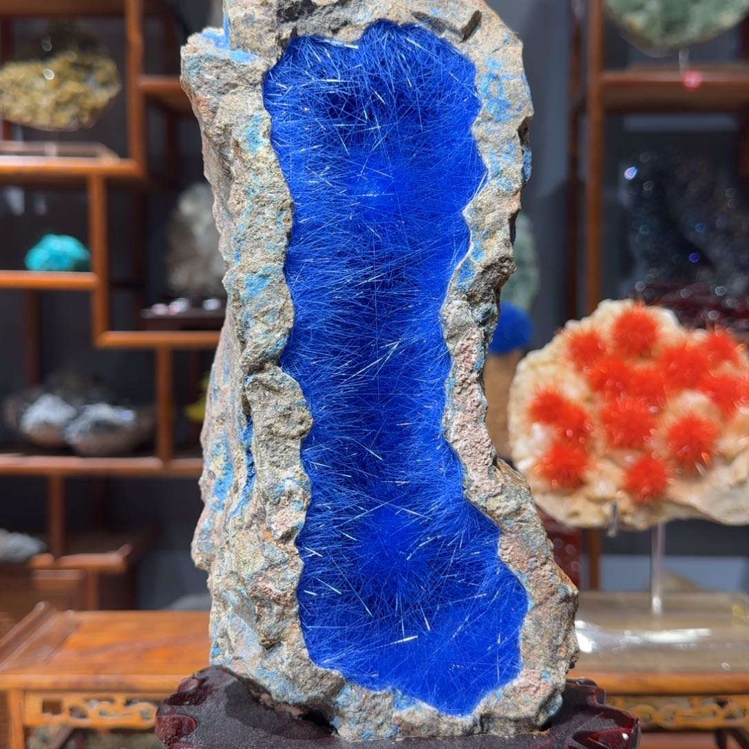 建***夫石材蓝铜矿发晶11111111