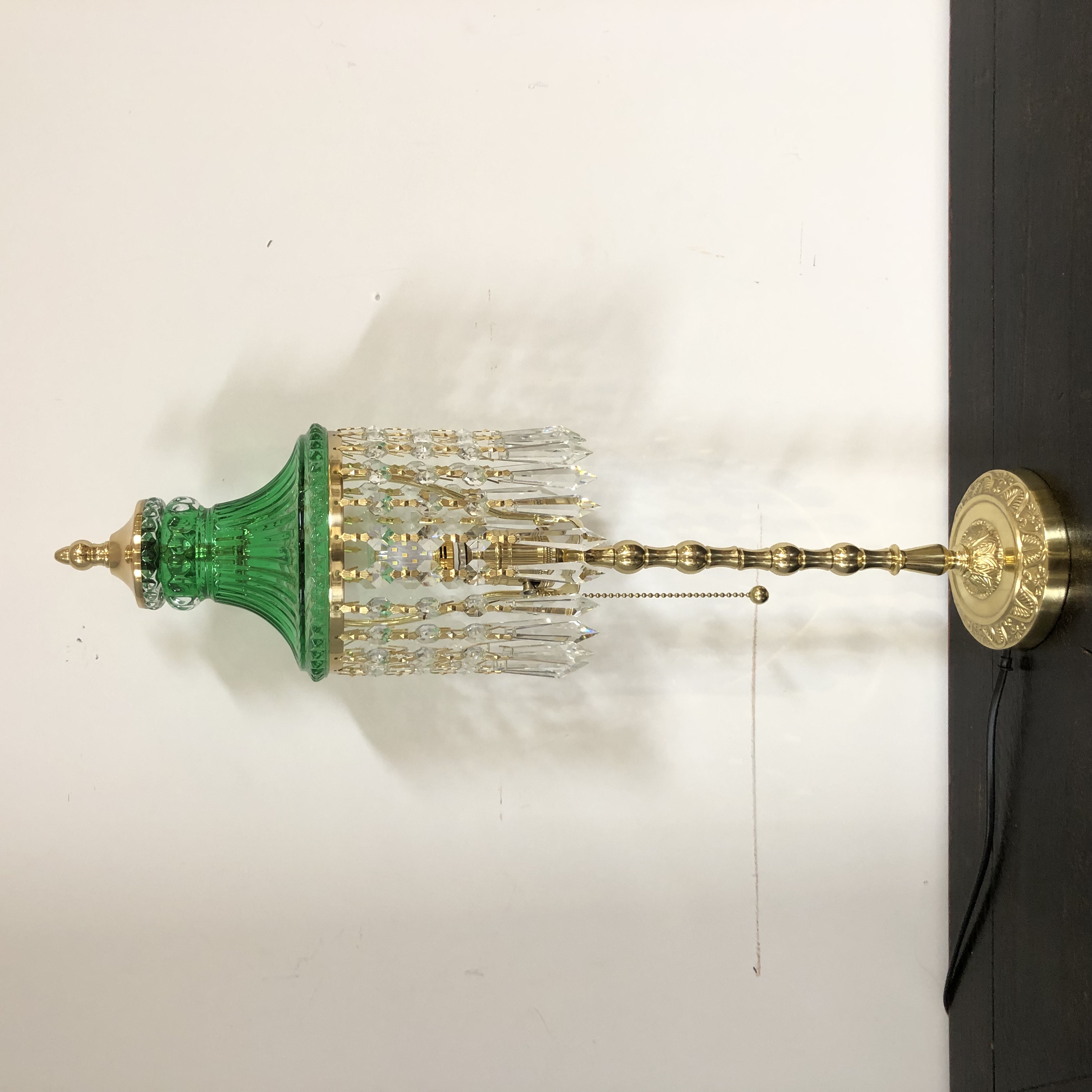 695博瑞奇黄铜配水晶台灯桌面装饰摆件（09158）