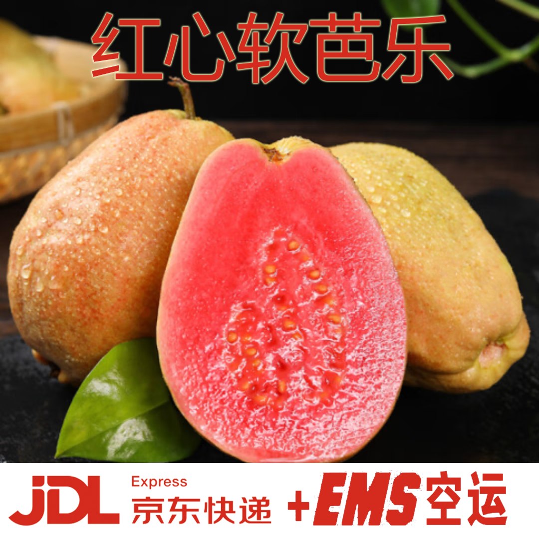 【顺丰+京东】广西软心红心老树番石榴新鲜红心软芭乐净重3/5斤