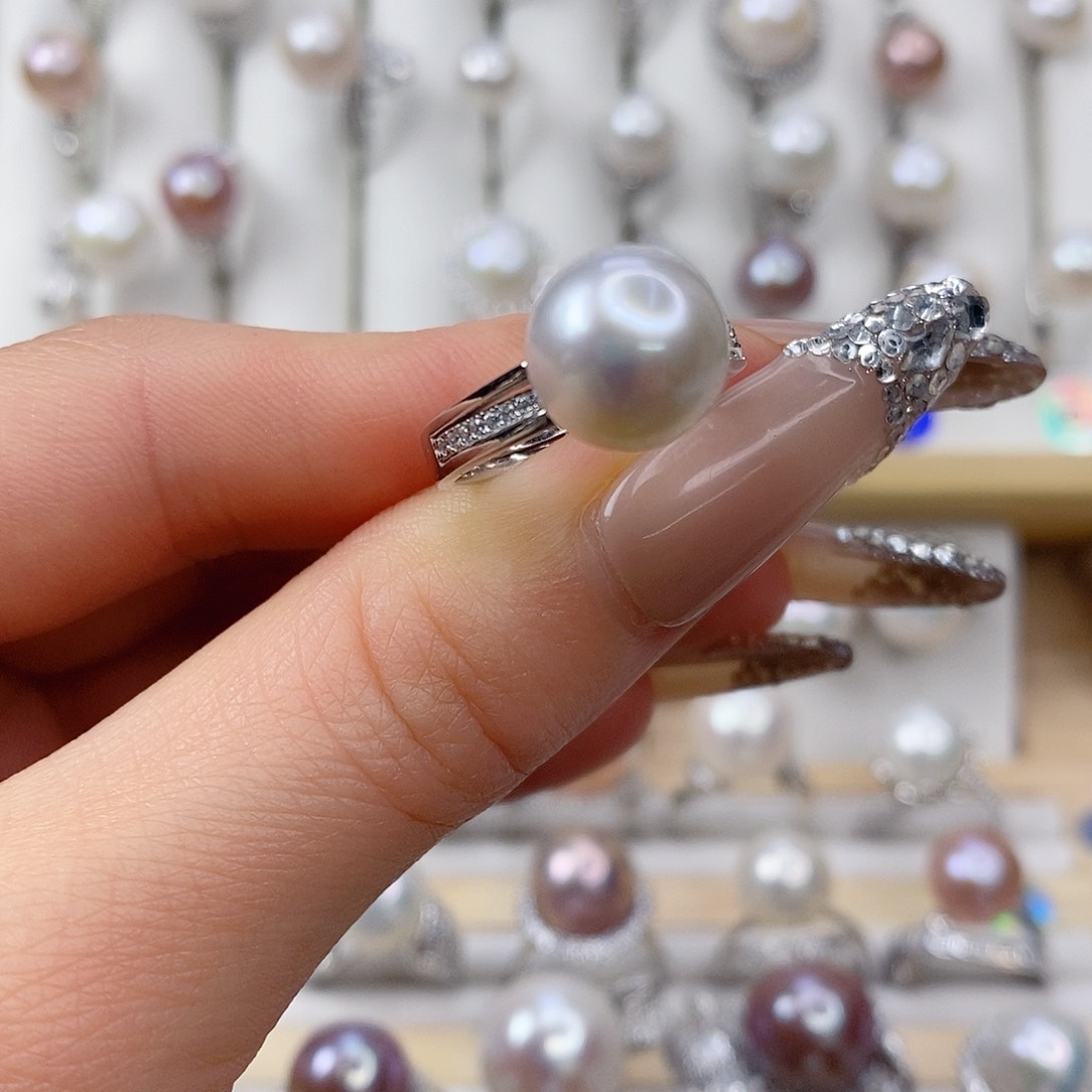 淡水珍珠戒指银S925镶嵌