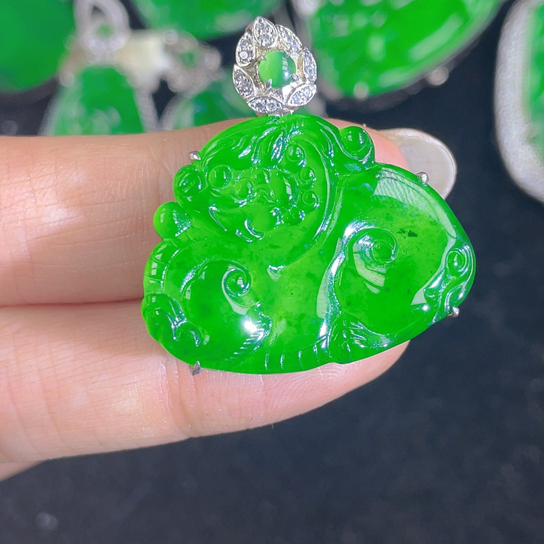 翡翠吊坠(不含链)银S925镶嵌