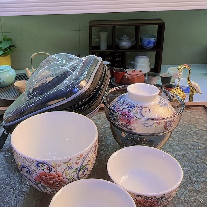 茶具套装旅行茶具青花瓷器茶叶罐个人杯主人杯  