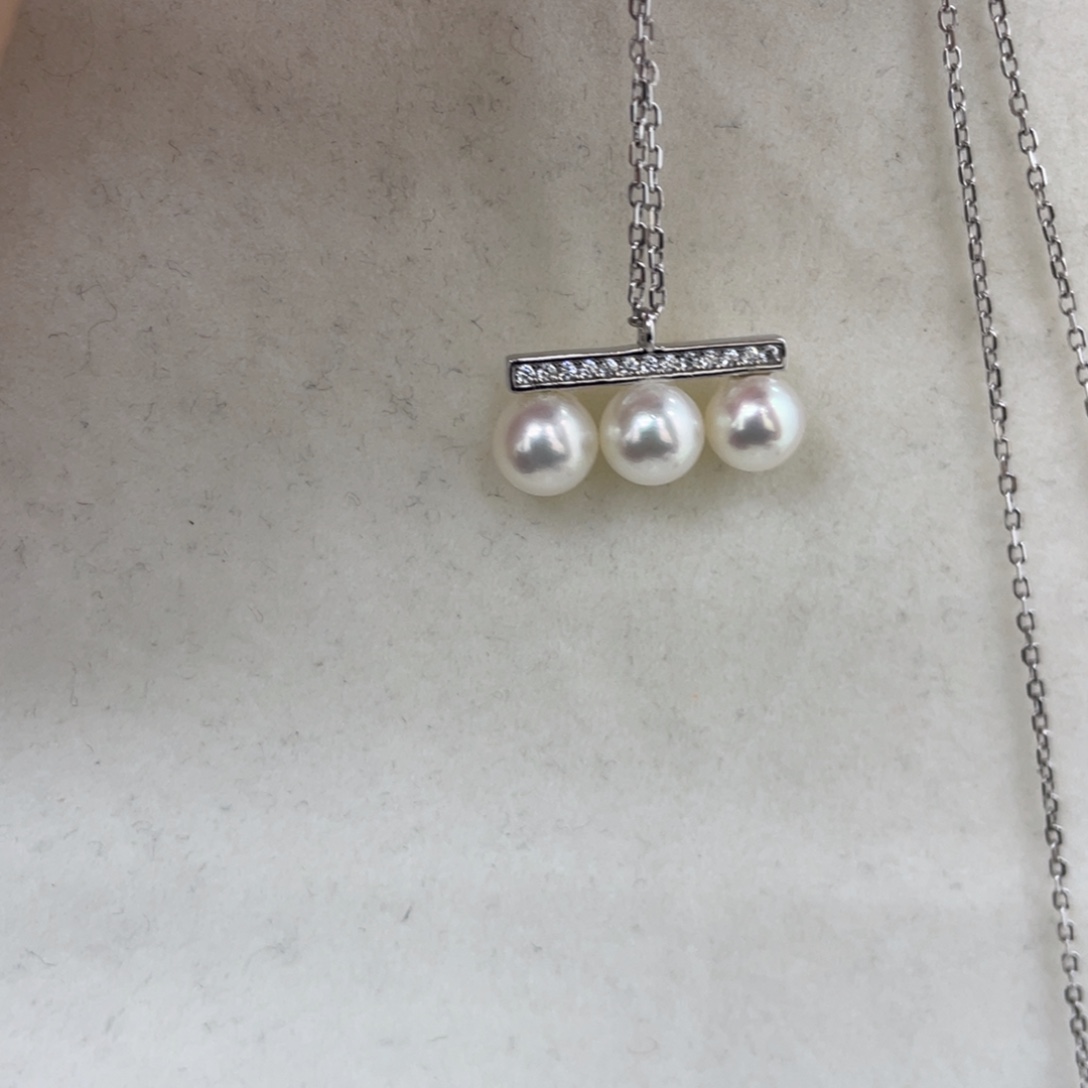银S925镶嵌颈饰海水珍珠