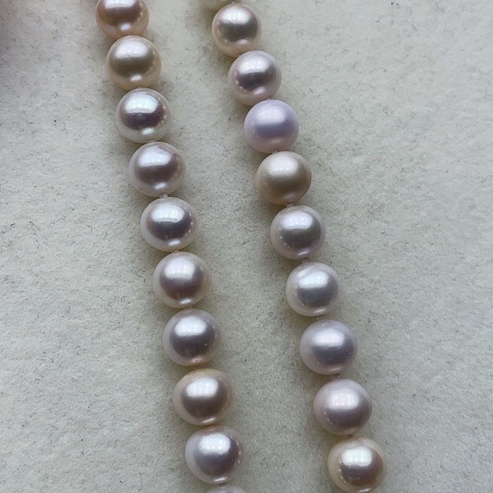 淡水珍珠颈饰银S925镶嵌9极光多宝