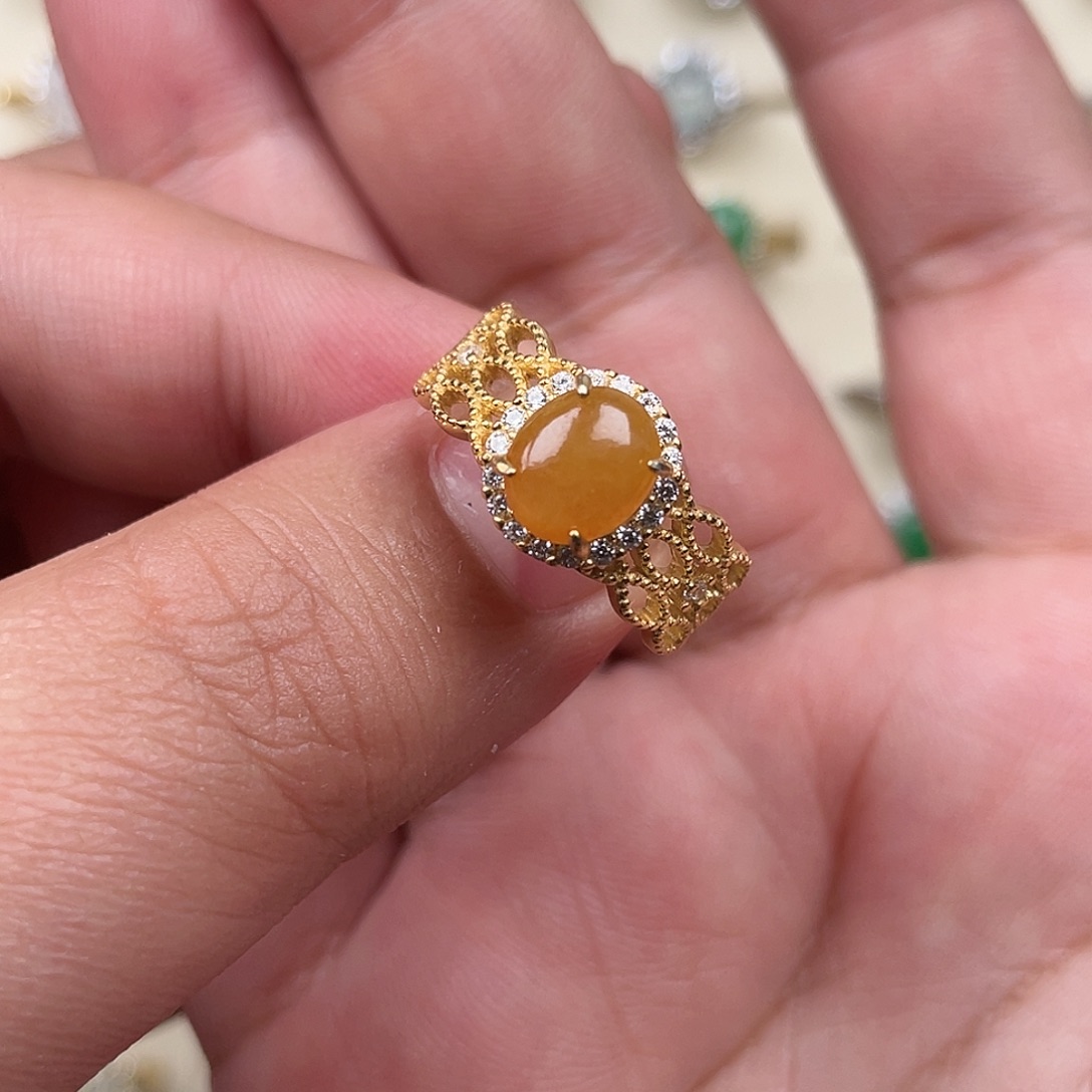 翡翠银S925镶嵌耳饰