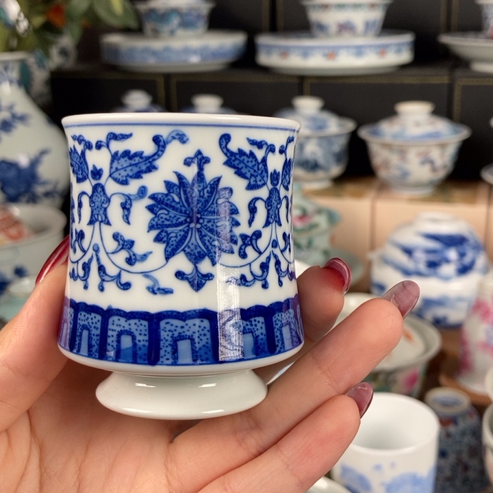 杯折葵非器缠枝莲闻香杯