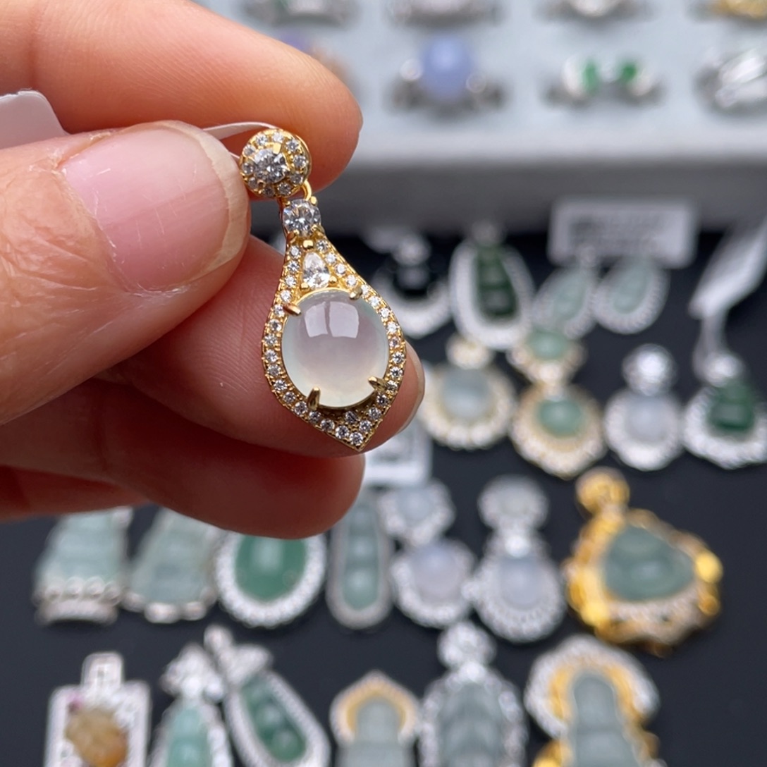 翡翠银S925镶嵌颈饰