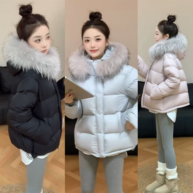 今年流行漂亮棉服2025新款外套气质连帽拆卸毛领百搭保暖棉服外套