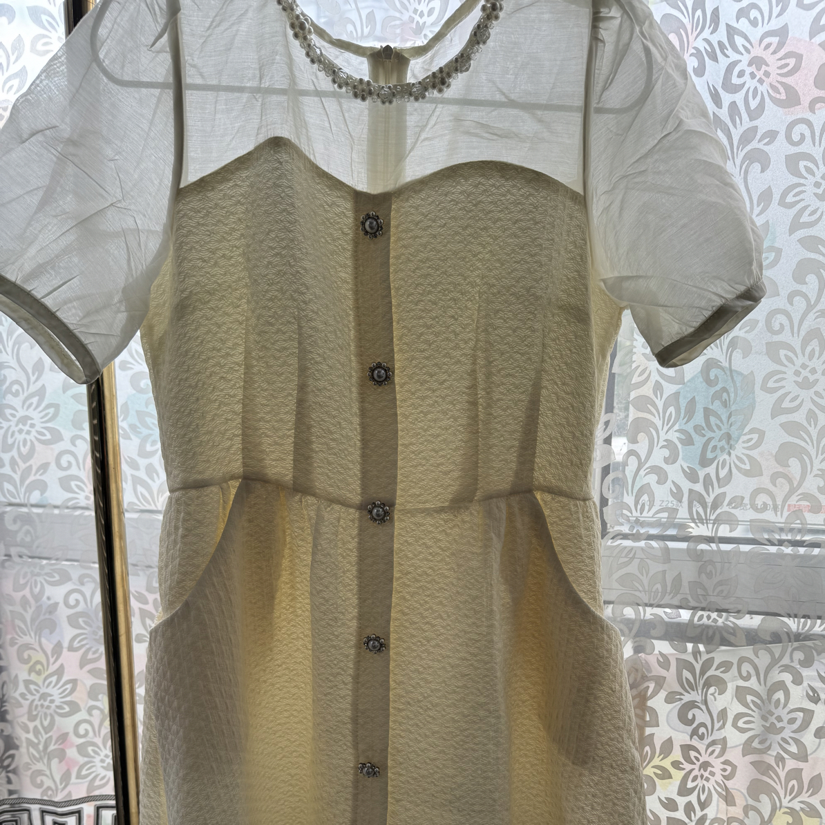 夏季减龄法式风格白色连衣裙显瘦收腰设计