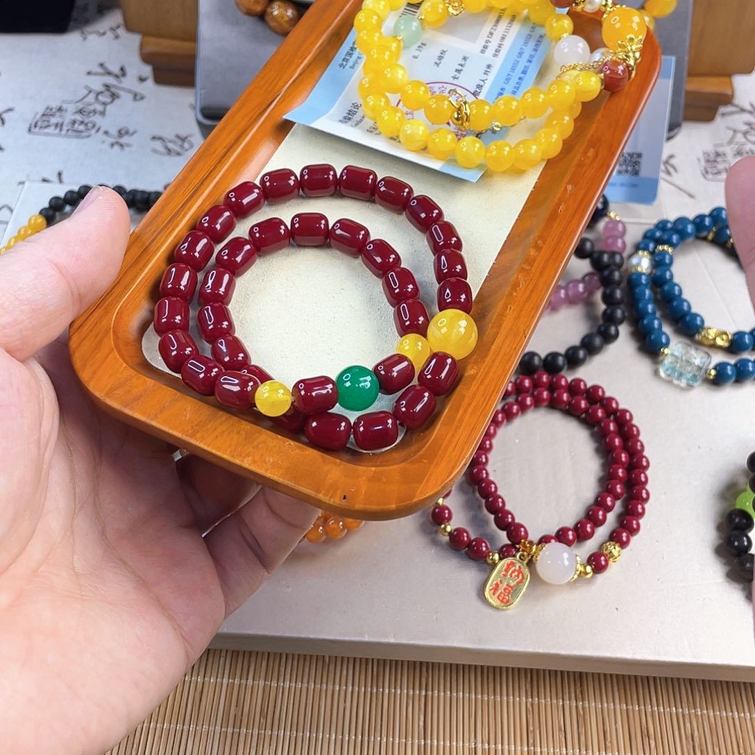 南红玛瑙手饰银S925镀金镶嵌