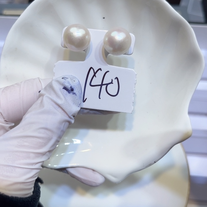 淡水珍珠耳饰银S925镶嵌