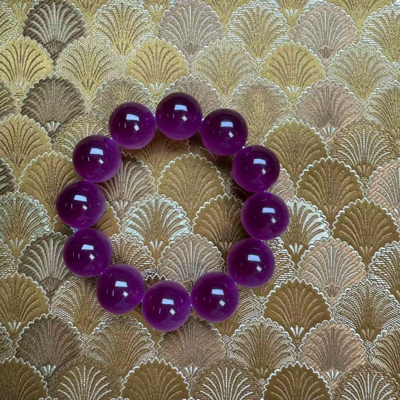 【 炎轩文趣斋】海云紫色圆珠手串（不带礼盒）