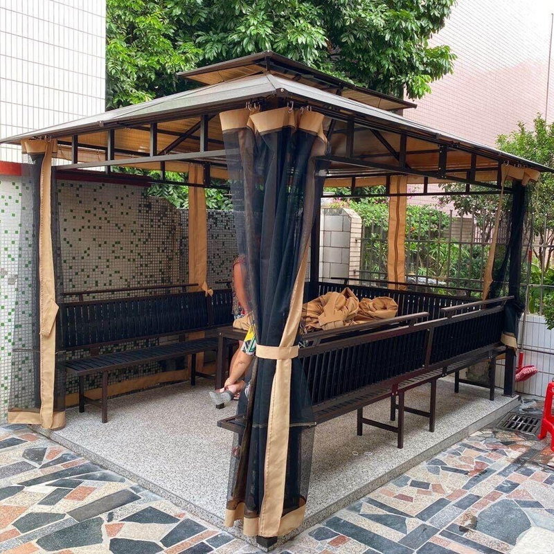 户外凉亭庭院遮阳棚别墅花园帐篷移动露台组装铝合金铁艺凉棚亭子