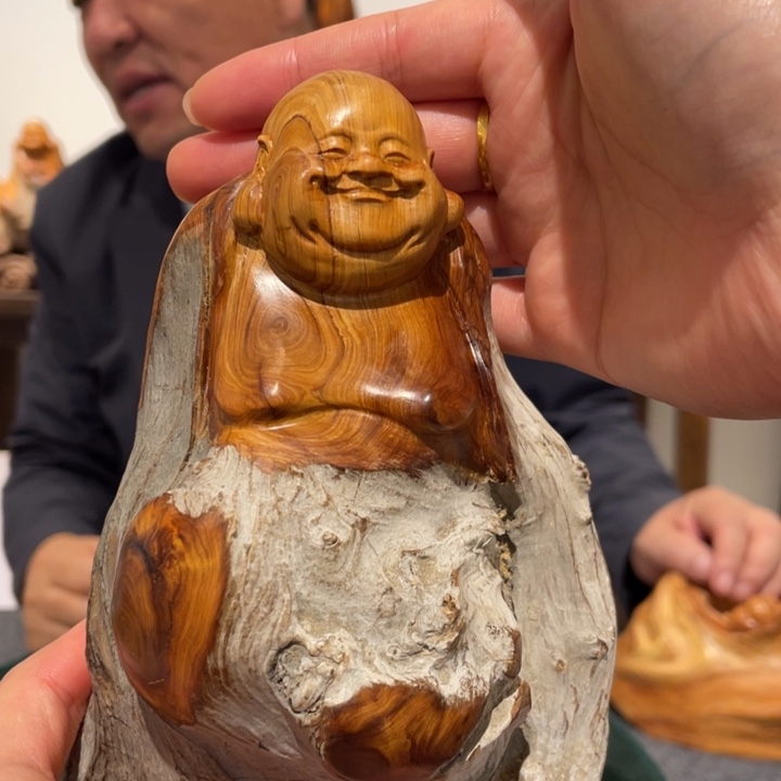 匆***月柏木（崖柏）弥勒小摆件
